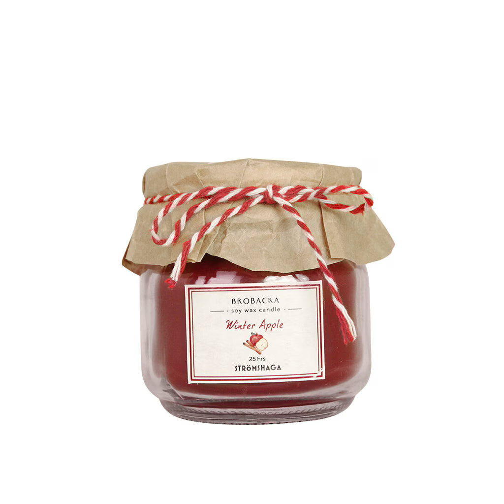 La vela que huele a manzana caliente y Navidad