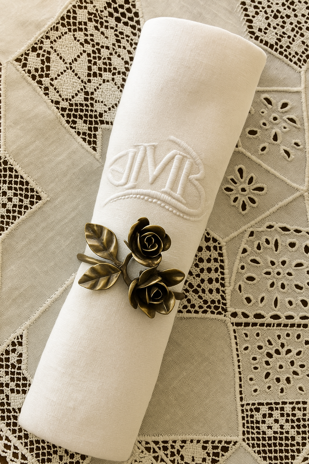 Anillo de servilleta Rose Antique Brass