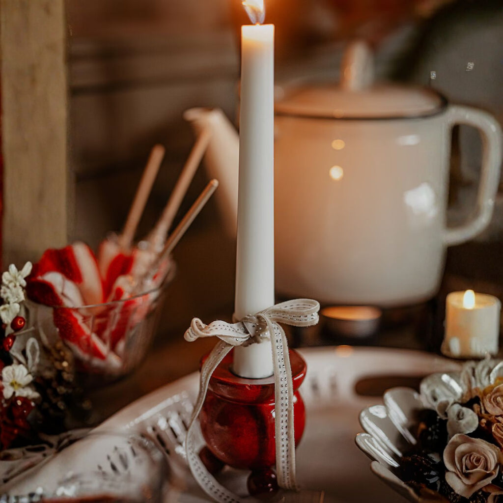 Candelabro Redondo Rojo