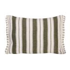 Cojín Tiveden 40x60 rayas verdes artesanal | Grace & Co.