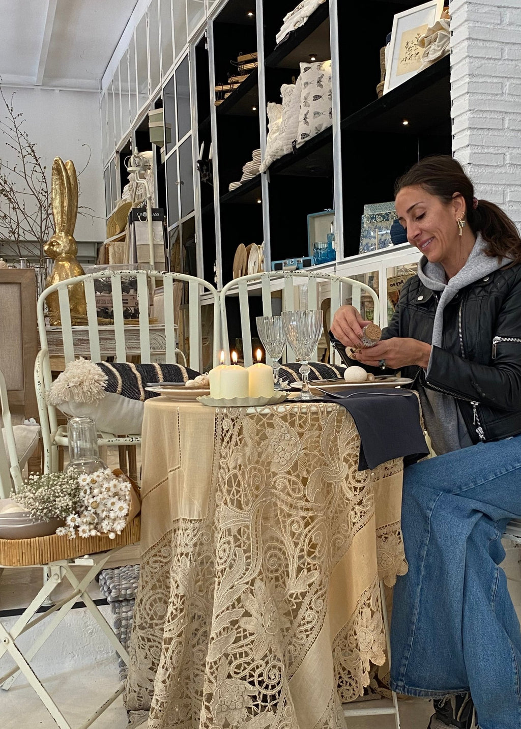 Majo Firreri visitándonos en la tienda