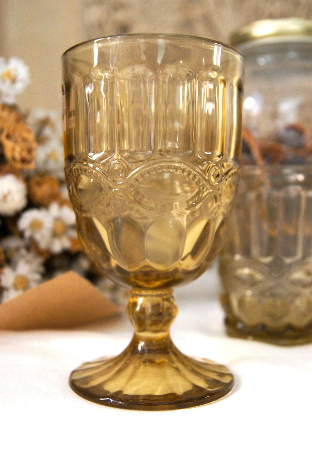 Ámbar | Copa y Vaso Vintage Style - Grace & Co.Ámbar | Copa y Vaso Vintage StyleGrace & Co.