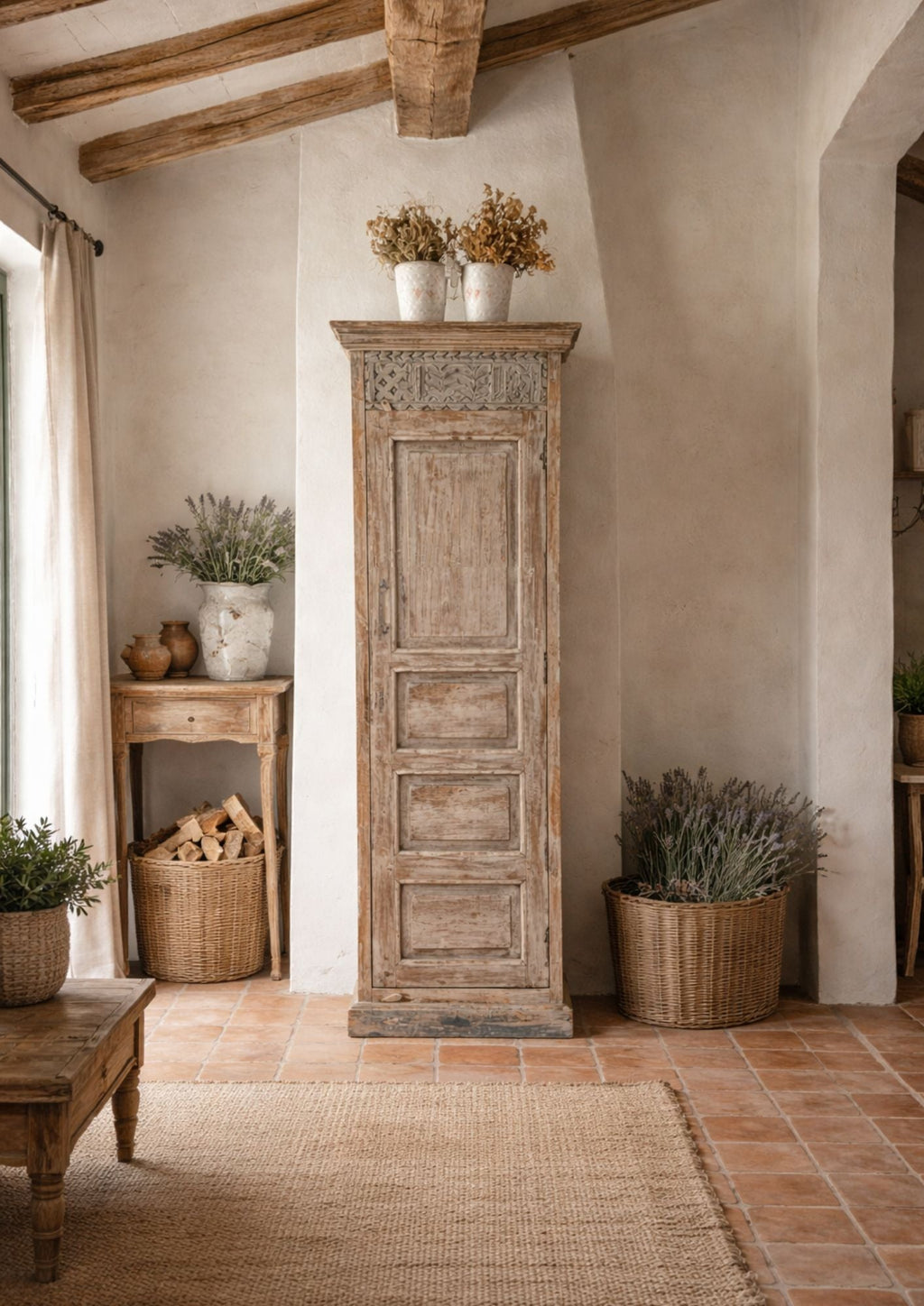 Armario Carmen de 1 Puerta en Madera Maciza – Estilo Farmhouse Natural - Grace & Co.Armario Carmen de 1 Puerta en Madera Maciza – Estilo Farmhouse NaturalGrace & Co.