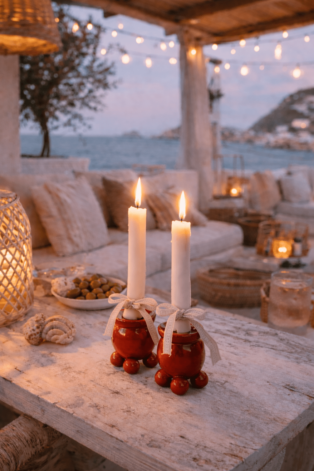 Candelabro Redondo Rojo - Grace & Co.Candelabro Redondo RojoGrace & Co.