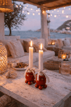 Candelabro Redondo Rojo - Grace & Co.Candelabro Redondo RojoGrace & Co.