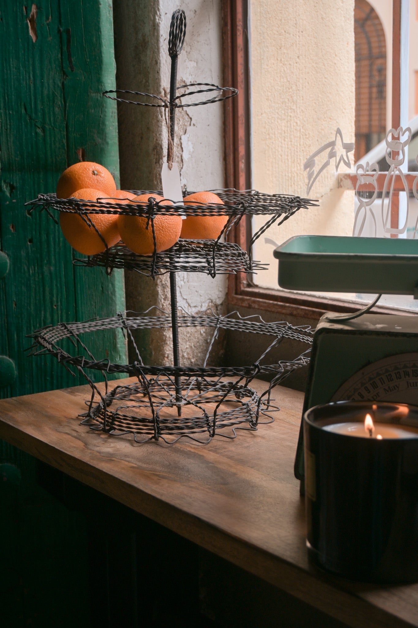 Cesta de Dos Pisos en Alambre – Estilo Farmhouse - Grace & Co.Cesta de Dos Pisos en Alambre – Estilo FarmhouseGrace & Co.