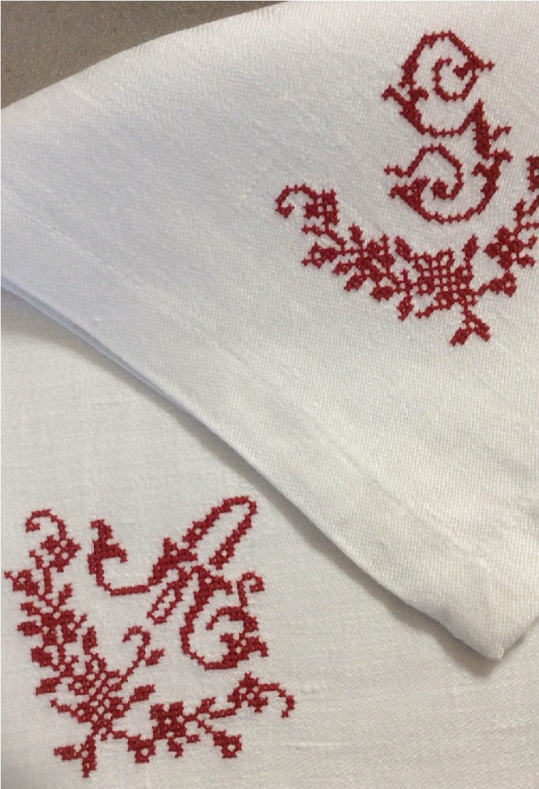 Servilleta Lino c/ Monograma - Grace & Co.Servilleta Lino c/ MonogramaGrace & Co.