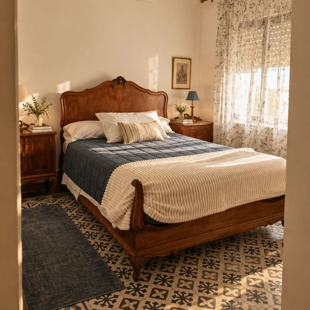 Interior Grace & Co. con muebles vintage y materiales naturales