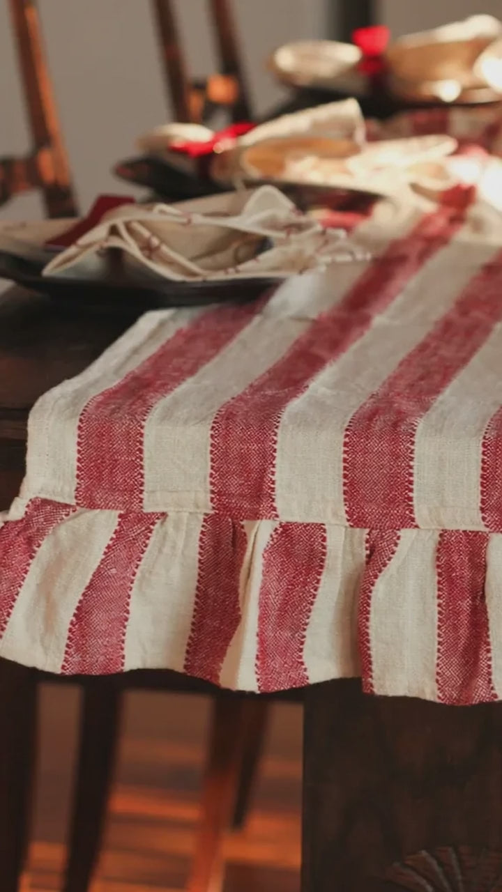 Camino de Mesa Noël Rouge – 100% Algodón