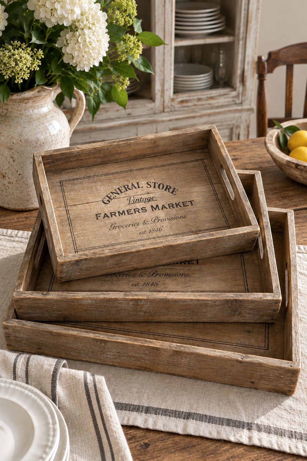 Set de 3 bandejas de madera · General Store
